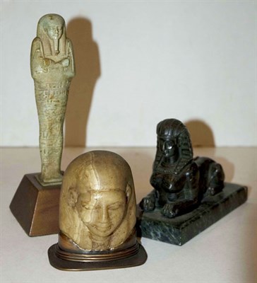 Lot 1348 - Group of Five Metal and Composition Egyptian...