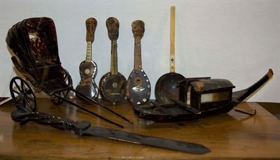 Lot 1356 - Group of Faux Tortoise Shell Decorations...