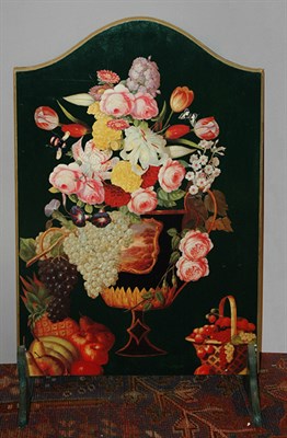 Lot 1361 - Fruit and Floral Decorated Fire Screen Height...