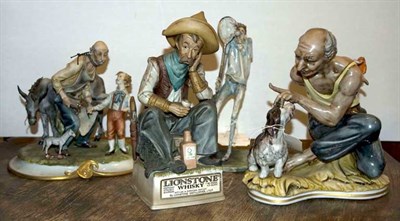 Lot 1377 - Three Porcelain Figural Groups; Together with...