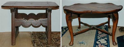 Lot 1380 - Two Fruitwood Low Tables Including a dish top...