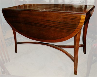 Lot 1387 - George III Style Banded Mahogany Drop-Leaf...