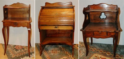 Lot 1409 - Two Fruitwood Two-Tier Side Tables; Together...