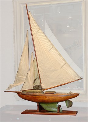 Lot 1430 - Wood Model of a Sailboat Height 62 inches.
