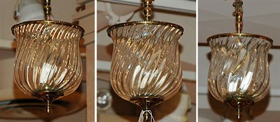 Lot 1438 - Set of Three Writhen Glass Two-Light Hall...