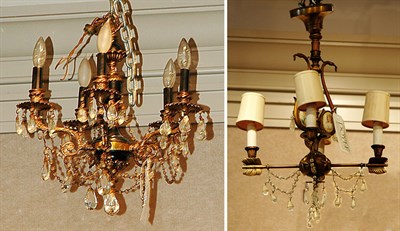 Lot 1442 - Two Neoclassical Style Gilt-Metal and Glass...