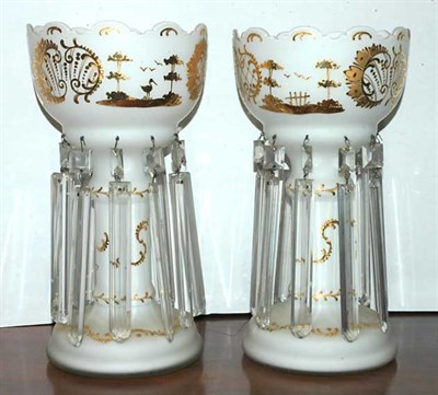 Lot 1468 - Pair of Victorian Style Gilt Decorated White...
