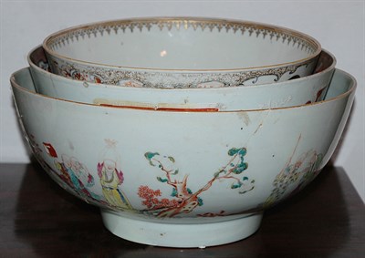 Lot 1491 - Group of Three Chinese Export Porcelain Center...