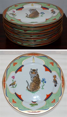 Lot 1507 - Set of Ten Porcelain Dinner Plates Diameter 11...