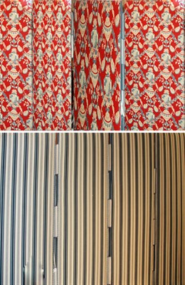 Lot 1532 - Upholstered Four-Panel Screen Height 6 feet 7...