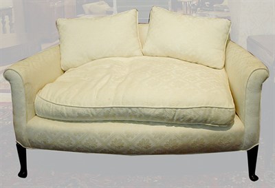 Lot 1536 - Queen Anne Style White Upholstered Mahogany...