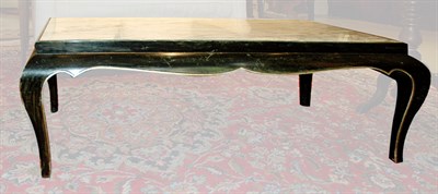 Lot 1539 - Marble Top Black Painted Coffee Table Height...
