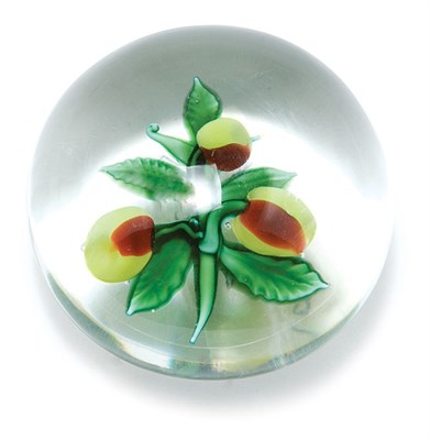 Lot 4240 - New England Glass Co. Fruit Paperweight Circa...