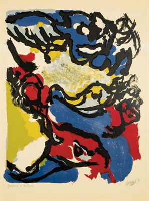Lot 1001 - Karel Appel COMPOSITION Color lithograph, 1958,...