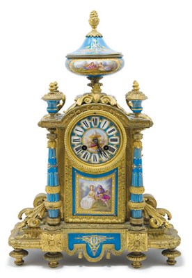 Lot 4508 - Sevres Style Gilt-Bronze Mounted Porcelain...