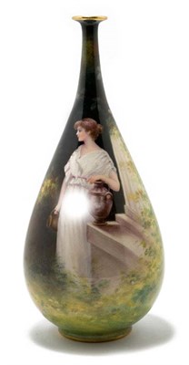 Lot 4487 - Royal Bonn Porcelain Bud Vase Of teardrop form,...