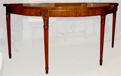 Lot 164 - Regency Style Banded Mahogany Demilune Console...