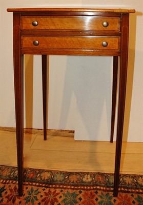 Lot 604 - George III Style Inlaid Mahogany Two-Drawer...