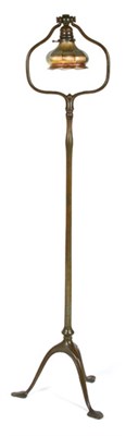 Lot 4359 - Tiffany Studios Bronze Harp Floor Lamp;...