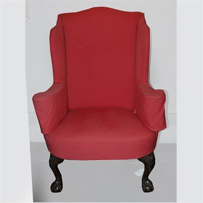 Lot 142 - George II Style Mahogany Wing Chair The...
