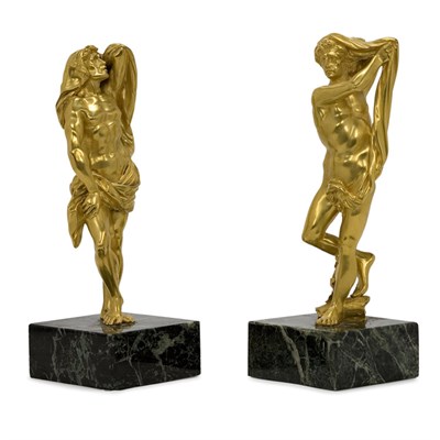 Lot 217 - Pair of Continental Baroque Style Gilt-Bronze...