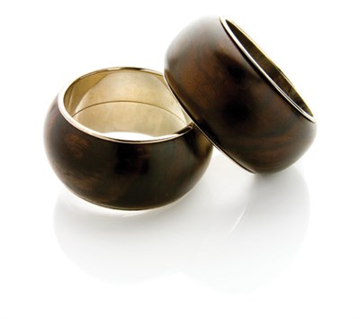 Lot 292 - Pair of Bottega Veneto Wooden Bangles