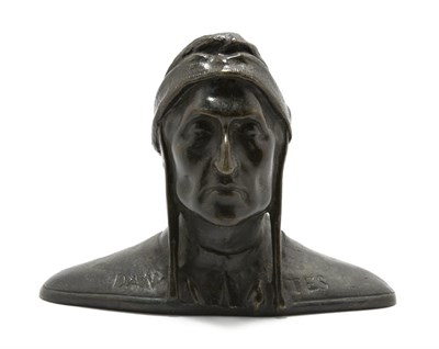 Lot 4526 - Bronze Bust of Dante Modeled in profile and...