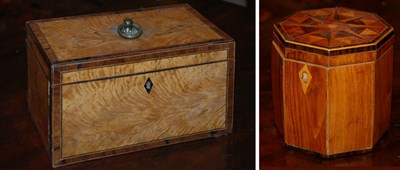 Lot 2213 - George III Banded Satinwood Tea Caddy Height 5...