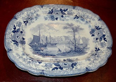 Lot 616 - English Blue and White Transfer Decorated...