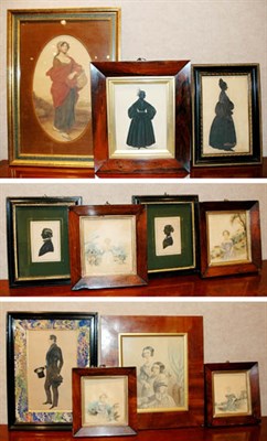 Lot 268 - Group of Eleven Silhouette and Watercolor...