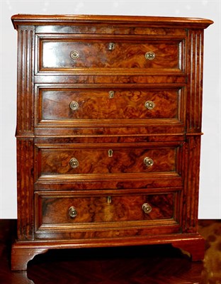 Lot 590 - Burl-Walnut Miniature Chest of Drawers Height...