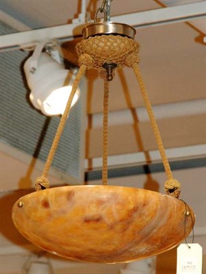 Lot 552 - Art Deco Style Alabaster Hanging Lamp Height...