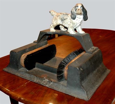 Lot 523 - Cast Iron Dog Decorated Boot Scraper Height 10...
