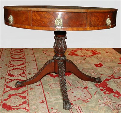 Lot 134 - George III Style Leather Top Mahogany Drum...