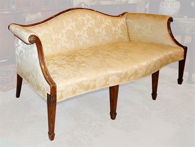 Lot 3462 - George III Style Mahogany Camel Back Sofa...