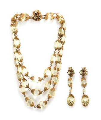 Lot 246 - Miriam Haskell Necklace and Earrings American,...