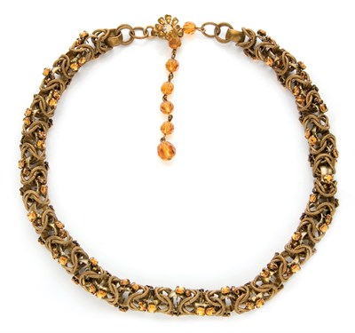 Lot 247 - Miriam Haskell Necklace Darkened gilt-metal...