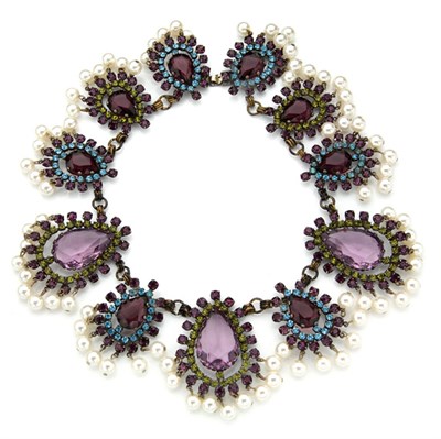 Lot 240 - Jeweled Bib Necklace Circa 1960 Composed of...