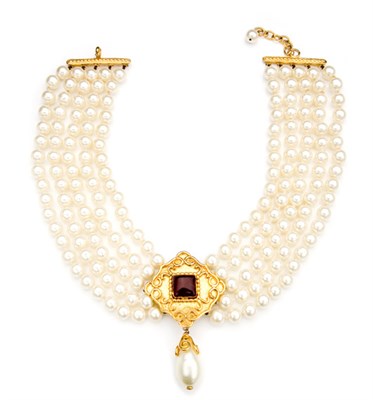 Lot 282 - Isabel Canovas Necklace France, 1980s Five...