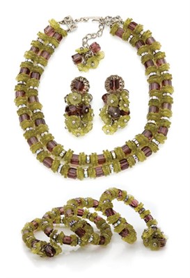 Lot 249 - Hobe Parure American, 1950s Double-strand...