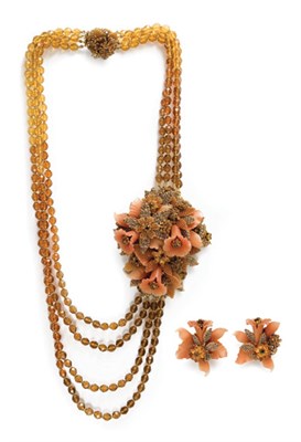 Lot 256 - Stanley Hagler Long Orchid Necklace and...
