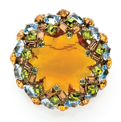 Lot 233 - Schreiner Pin American, 1960s Gilt-metal domed...