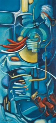 Lot 68 - Bernard Wah American, b. 1939 Hotdog Vendor,...