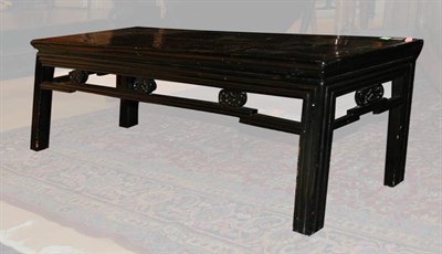 Lot 206 - Asian Black Painted Bench Height 18 1/2 inches,...