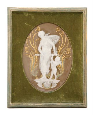 Lot 4399 - Framed Pate Sur Pate Porcelain Plaque Late...