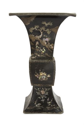 Lot 210 - Chinese Mother-of-Pearl and Lacquered Vase...