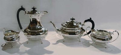 Lot 451A - English Silver Four-Piece Coffee and Tea...