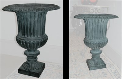 Lot 161 - Pair of Neoclassical Style Cast Iron Garden...