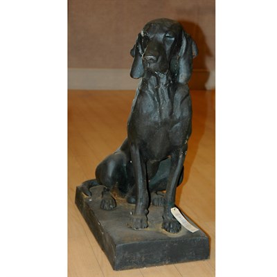 Lot 13 - Cast Iron Seated Garden Dog Height 30 1/2 inches.