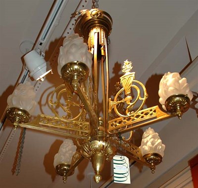 Lot 547 - Neoclassical Style Gilt-Metal Five-Light...